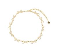 Self Portrait - Collier Nœuds en Cristal - Or - Femme - Accessoires - Jaune - Taille: ONE Size