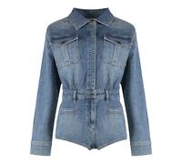 Self Portrait, Femme, Combinaisons et Ensembles, Bleu, Taille: 38 FR Combinaison-short en denim avec strass