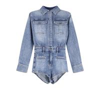 Self Portrait, Femme, Combinaisons et Ensembles, Bleu, Taille: 38 FR Combinaison-short en denim avec strass
