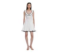 Self Portrait - Contrast Trim Knit Mini Dress - Femme - Robes - Blanc - Taille: 36 FR