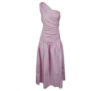 Self Portrait - Cotton Draped Knit Midi Dress - Femme - Robes - Rose - Taille: 34 FR