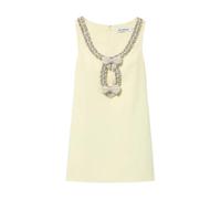 Self Portrait - Crepe Bow Mini Dress - Femme - Robes - Jaune - Taille: 36 FR