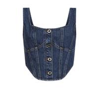 Self Portrait, Femme, Tops, Bleu, Taille: 36 FR Haut Corset en Denim