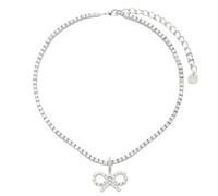 Self Portrait - Crystal Bow Necklace - Femme - Accessoires - Gris - Taille: ONE Size