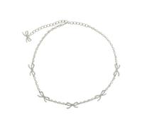 Self Portrait - Crystal-bow Necklace - Femme - Accessoires - Gris - Taille: ONE Size