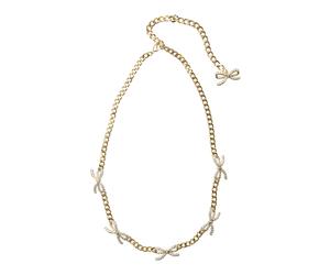 Self Portrait - Crystal Bow Necklace - Femme - Accessoires - Jaune - Taille: ONE Size