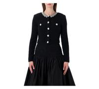 Self Portrait - Crystal Button Cardigan - Femme - Pulls - Noir - Taille: 40 FR