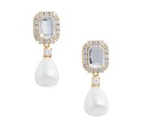 Self Portrait - Crystal Embellished Pearl Drop Earrings - Femme - Accessoires - Multicolore - Taille: ONE Size