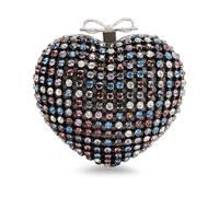Self Portrait, Femme, Sacs, Multicolore, Taille: ONE Size Crystal Heart Clutch