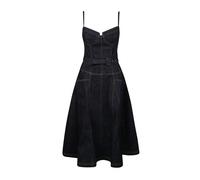 Self Portrait - Denim Flared Midi Dress - Femme - Robes - Bleu - Taille: 38 FR