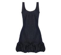 Self Portrait, Femme, Robes, Bleu, Taille: 38 FR Denim 3D Flower Mini Dress