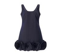 Self Portrait - Denim Flower Dress - Femme - Robes - Bleu - Taille: 40 FR