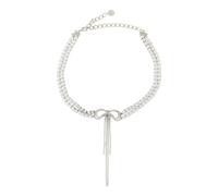 Self Portrait - Double Crystal Bow Necklace - Femme - Accessoires - Gris - Taille: ONE Size