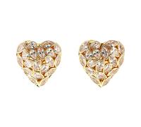 Self Portrait - Embellished Heart Earrings - Femme - Accessoires - Jaune - Taille: ONE Size