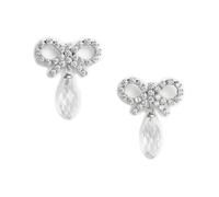 Self Portrait, Femme, Accessoires, Gris, Taille: ONE Size Bow Detail Earrings