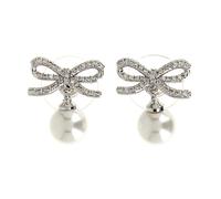 Self Portrait, Femme, Accessoires, Gris, Taille: ONE Size Boucles d'oreilles Perle