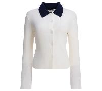 Self-Portrait femme cardigan blanc coupe slim - L