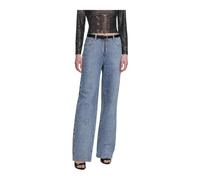 Self Portrait, Femme, Jeans, Bleu, Taille: W25 Jean Droit Effet Croco