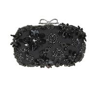 Self Portrait, Femme, Sacs, Noir, Taille: ONE Size Pochette de soirée florale en satin