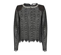 Self Portrait, Femme, Tops, Noir, Taille: 38 FR Floral Lace Cropped Top