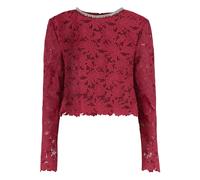 Self Portrait, Femme, Blouses et Chemises, Rouge, Taille: 36 FR Haut en dentelle avec cristaux