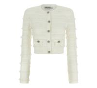 Self Portrait, Femme, Vestes, Blanc, Taille: 40 FR Cardigan Pointelle Diamante