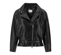Self Portrait, Femme, Vestes, Noir, Taille: 36 FR Belted Leather Jacket