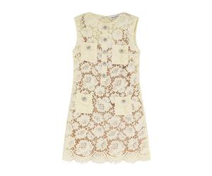 Self Portrait - Fine Lace Mini Dress - Femme - Robes - Jaune - Taille: 40 FR