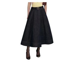 Self Portrait - Flared Midi Skirt - Femme - Jupes - Bleu - Taille: 34 FR