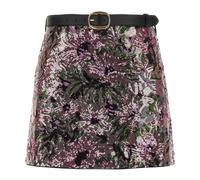 Self Portrait - Floral Sequin Mini Skirt - Femme - Jupes - Rose - Taille: 38 FR