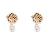Self Portrait - Flower Pearl Earrings - Femme - Accessoires - Jaune - Taille: ONE Size