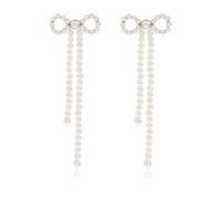 Self Portrait - Glass Pearl Earrings - Femme - Accessoires - Gris - Taille: ONE Size