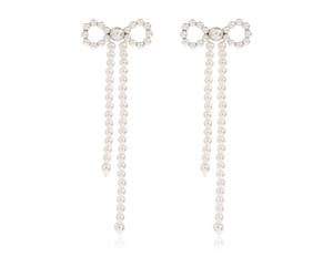 Self Portrait - Glass Pearl Earrings - Femme - Accessoires - Gris - Taille: ONE Size