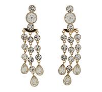 Self Portrait - Gold Crystal Tiered Droplet Earrings - Femme - Accessoires - Multicolore - Taille: ONE Size