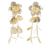 Self Portrait - Gold Flower Earrings - Femme - Accessoires - Gris - Taille: ONE Size