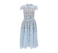 Self Portrait - Guipure Lace Midi Dress - Femme - Robes - Bleu - Taille: 40 FR