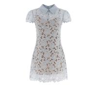 Self Portrait, Femme, Robes, Bleu, Taille: 36 FR Guipure Lace Mini Dress