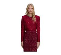 Self Portrait - Haut en dentelle avec cristaux - Femme - Blouses et Chemises - Rouge - Taille: 36 FR