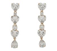 Self Portrait - Heart Crystal Tiered Earrings - Femme - Accessoires - Multicolore - Taille: ONE Size