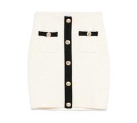 Self Portrait - Jupe Blanche avec Détail de Bouton - Femme - Jupes - Blanc - Taille: 40 FR