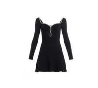 Self Portrait - Knit Diamante Mini Dress - Femme - Robes - Noir - Taille: 42 FR