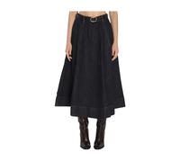 Self Portrait - Long Denim Skirt - Femme - Jupes - Bleu - Taille: 38 FR