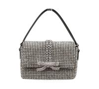 Self Portrait - Micro Sac à Chaîne en Strass - Femme - Sacs - Gris - Taille: ONE Size