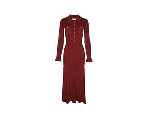 SELF-PORTRAIT Midikleid rouge foncé | L