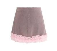 Self Portrait - Mini-jupe Rose en Maille Cristal - Femme - Jupes - Rose - Taille: 38 FR
