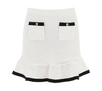 Self Portrait - Mini-jupe en crochet - Femme - Jupes - Blanc - Taille: 42 FR