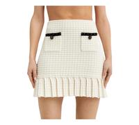 Self Portrait - Mini-jupe en maille avec sequins - Femme - Jupes - Blanc - Taille: 40 FR