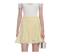 Self Portrait - Mini-jupe en maille - Femme - Jupes - Jaune - Taille: 42 FR