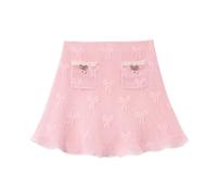 Self Portrait - Mini-jupe en maille - Femme - Jupes - Rose - Taille: 42 FR
