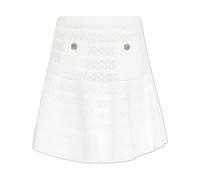 Self Portrait - Mini-jupe en maille Pointelle - Femme - Jupes - Blanc - Taille: 36 FR